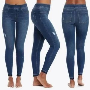 Spanx Distressed Ankle Skinny Jeans #20203Q Medium Wash Plus Size 1X PETITE